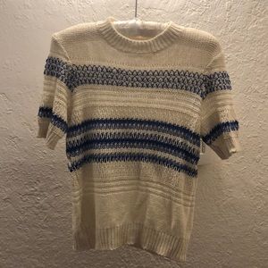 Current Elliott White & Blue Knit Top